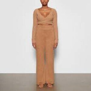 𝅺**NWT** SKIMS Cozy Knit Pants Camel XXS/XS